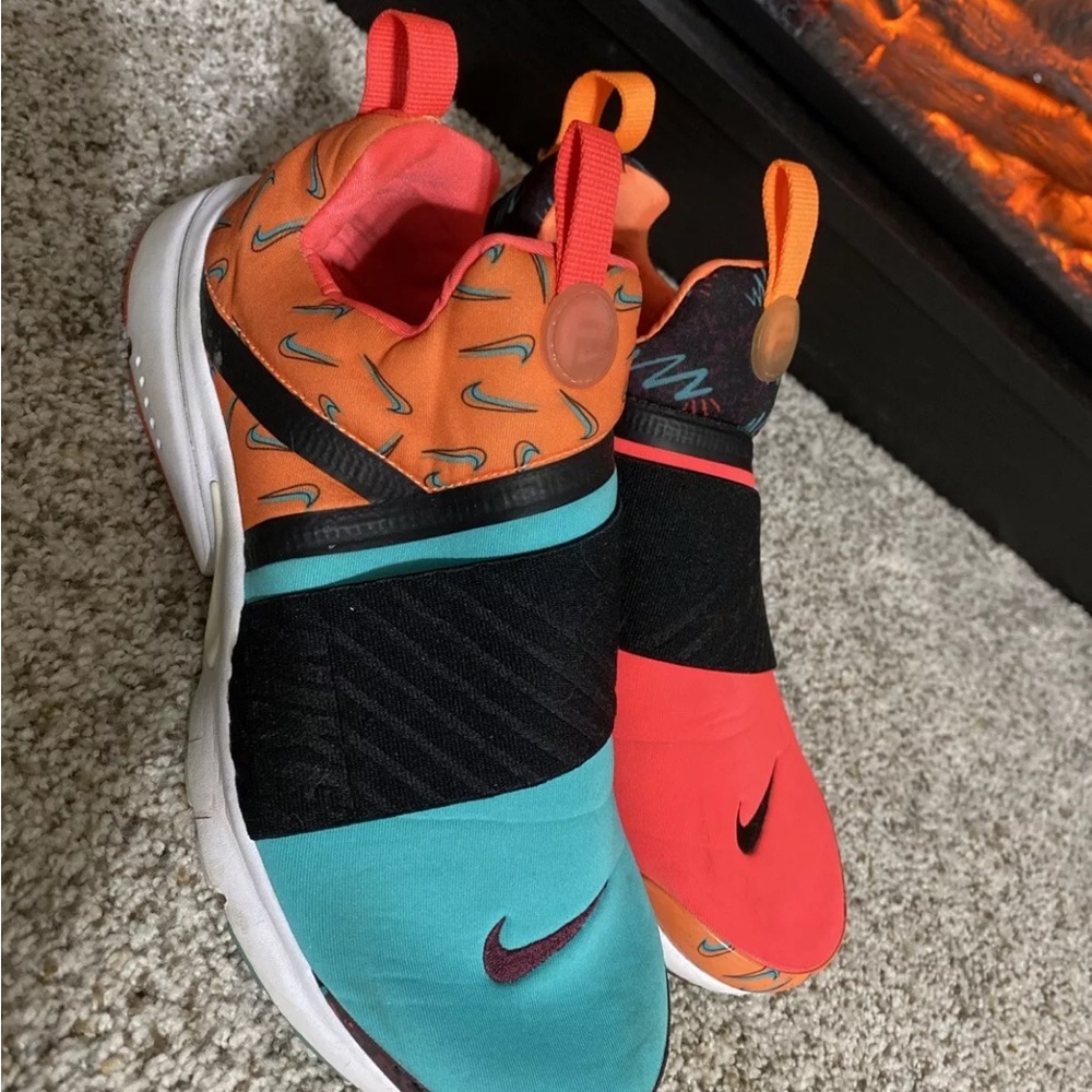 Nike Kids Sneakers - Orange, Teal, and Black